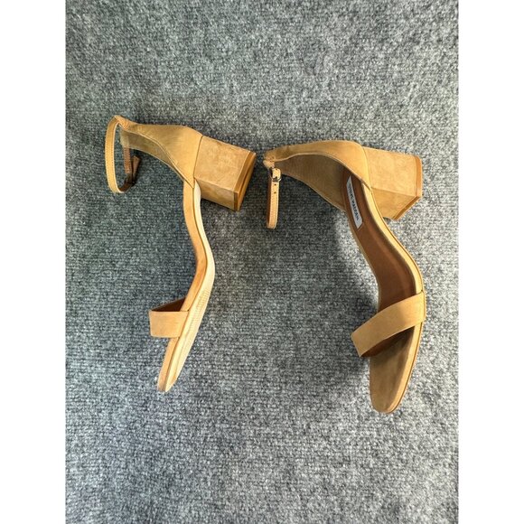 Steve Madden Shoes Women's 9M Tan Block Heels w/Ankle Strap Open Toe - Picture 10 of 14